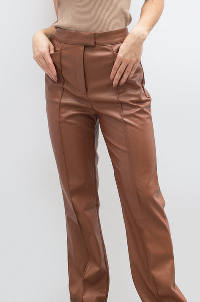 Cafe Mujer Pantalon Cafe Tenis Negros Pantalón Vinipiel – Aneel