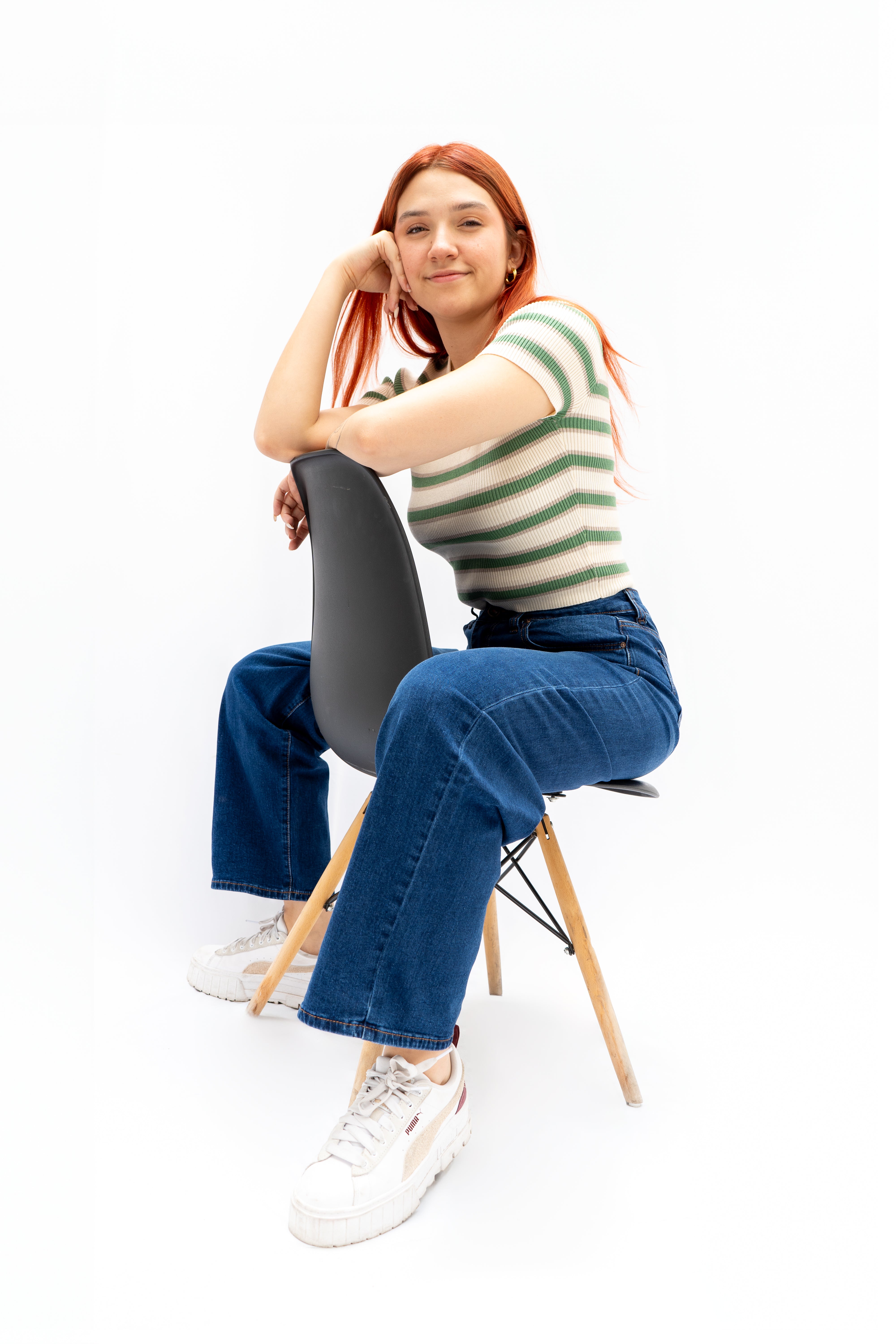 Blusa "Rayas Verdes y Grises".