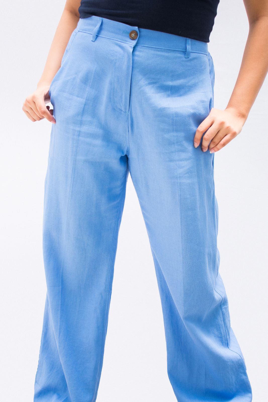 Pantalón Lino Azul.